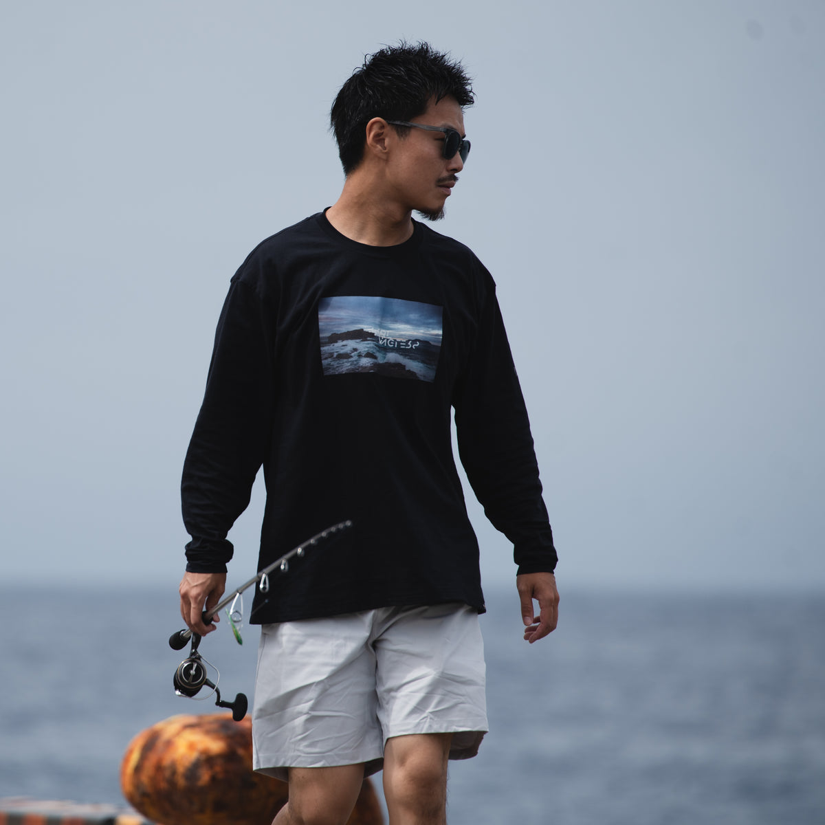 HYBRID LONG TSHIRT -BLACK-