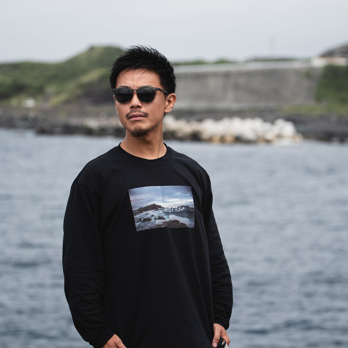 HYBRID LONG TSHIRT -BLACK-