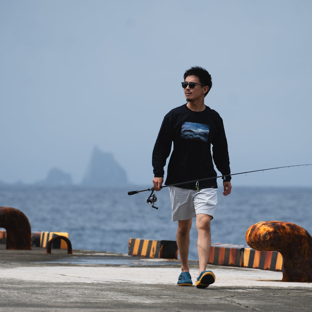 HYBRID LONG TSHIRT -BLACK-