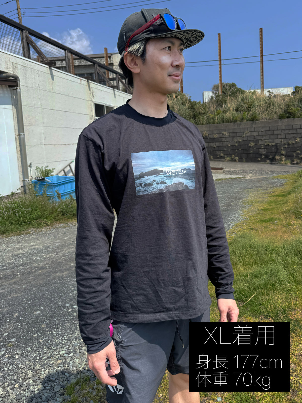 HYBRID LONG TSHIRT -BLACK-